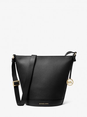 Geanta Crossbody Dama Michael Kors Townsend Medium Pebbled Leather Messenger Bag Negrii | 46OQJTVKF