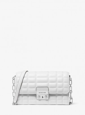 Geanta Crossbody Dama Michael Kors Tribeca Large Leather Convertible Crossbody Bag Albi | 03UWQTCIE