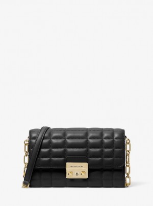 Geanta Crossbody Dama Michael Kors Tribeca Large Leather Convertible Crossbody Bag Negrii | 36JZICVEL