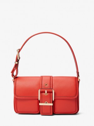Geanta De Umar Dama Michael Kors Colby Medium Leather Shoulder Bag Corai | 13QRCZKUA