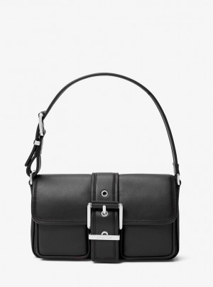 Geanta De Umar Dama Michael Kors Colby Medium Leather Shoulder Bag Negrii | 17CSZKNFU