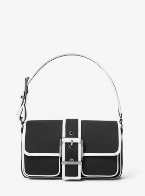 Geanta De Umar Dama Michael Kors Colby Medium Two-Tone Neoprene Shoulder Bag Negrii Albi | 29YHIRADO