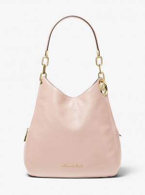 Geanta De Umar Dama Michael Kors Lillie Large Pebbled Leather Shoulder Bag Roz | 73ZLPUSTN