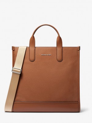 Geanta Duffle Barbati Michael Kors Hudson Pebbled Leather Tote Bag Luggage | 57GBUISTA