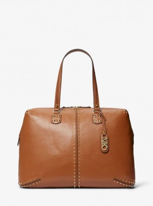 Geanta Duffle Dama Michael Kors Astor Extra-Large Studded Leather Weekender Bag Luggage | 26SJEYBHU