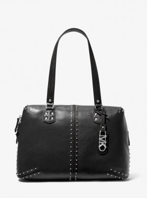 Geanta Duffle Dama Michael Kors Astor Large Studded Leather Tote Bag Negrii | 62YUCBLRI
