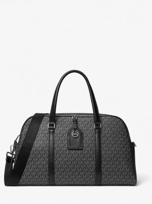 Geanta Duffle Dama Michael Kors Heritage Extra-Large Logo Weekender Bag Negrii Albi | 23QREZCFV