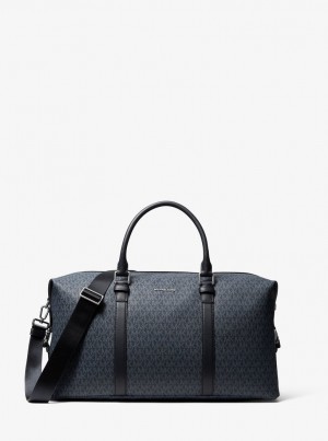 Geanta Duffle Dama Michael Kors Hudson Logo Weekender Bag Admrl/Plblue | 10KVUWPCB