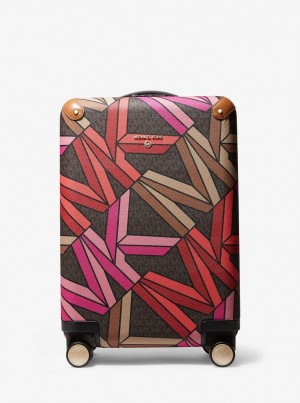 Geanta Duffle Dama Michael Kors Jet Set Travel Small Graphic Logo Suitcase Maro Colorati | 72RXTQABI