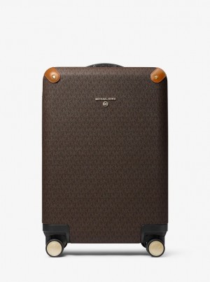 Geanta Duffle Dama Michael Kors Logo Suitcase Brn/Acorn | 72TYNAPKU
