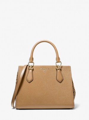 Geanta Satchel Dama Michael Kors Marilyn Medium Saffiano Leather Satchel Maro | 52QRLFDIE