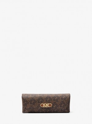 Genti De Voiaj Dama Michael Kors Empire Signature Logo Glasses Case Maro | 02WOZRKPQ