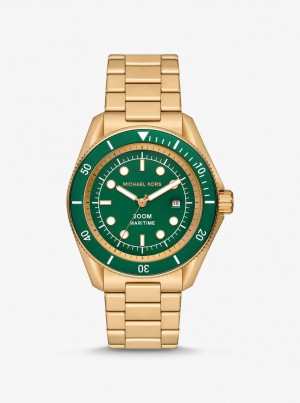 Gold-tone Barbati Michael Kors Oversized Maritime Gold-Tone Watch Aurii | 14LRTBKDX