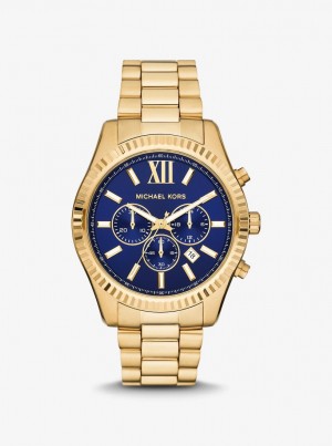 Gold-tone Barbati Michael Kors Oversized Lexington Gold-Tone Watch Aurii | 46CDOXAZF