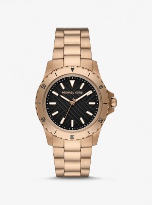 Gold-tone Barbati Michael Kors Oversized Everest Beige Gold-Tone Watch Husk | 51OHLDVPT