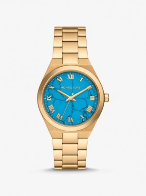 Gold-tone Dama Michael Kors Lennox Gold-Tone Watch Turcoaz | 94FNVUWBT