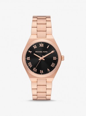 Gold-tone Dama Michael Kors Lennox Rose Gold-Tone Watch Roz Aurii | 78GIPWMQT