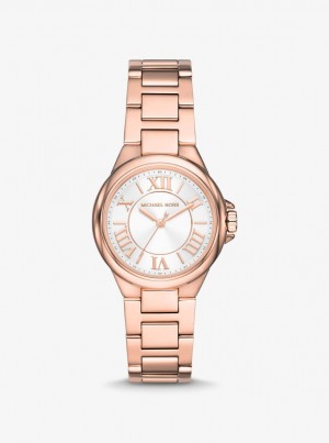 Gold-tone Dama Michael Kors Mini Camille Rose Gold-Tone Watch Roz Aurii | 14EADIYFN