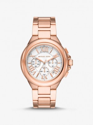 Gold-tone Dama Michael Kors Oversized Camille Rose Gold-Tone Watch Roz Aurii | 27IKTXNQU