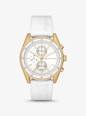 Gold-tone Dama Michael Kors Oversized Hadyn Pave Gold-Tone Watch Albi | 84XLJROSN