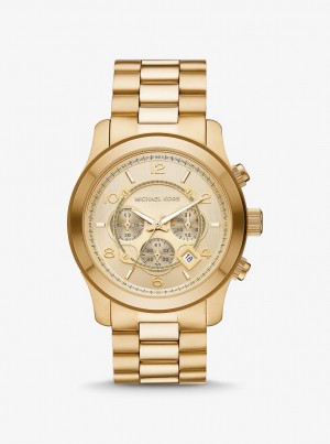Gold-tone Dama Michael Kors Oversized Runway Gold-Tone Watch Aurii | 91UWEGFVK