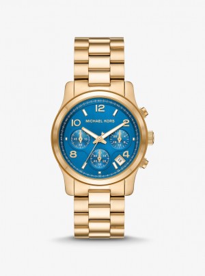 Gold-tone Dama Michael Kors Runway Gold-Tone Watch Aurii | 78GBELPFO