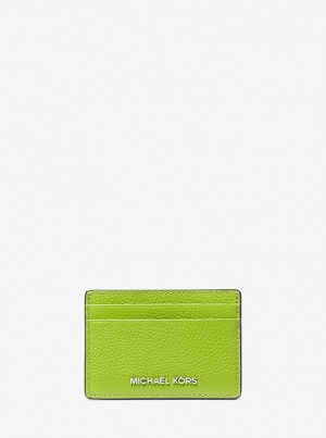 Husa Pentru Carduri Dama Michael Kors Pebbled Leather Card Case Pear | 12GMPULQC