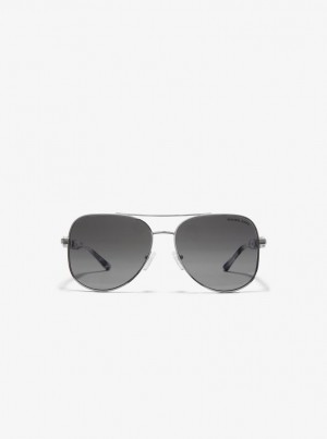 Ochelari de Soare Barbati Michael Kors Chianti Sunglasses Argintii | 74EWDUAOM