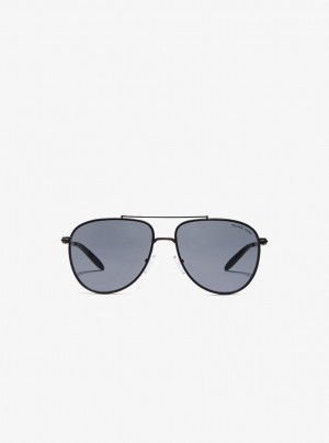 Ochelari de Soare Barbati Michael Kors Saxon Sunglasses Negrii | 65UVLSWAQ