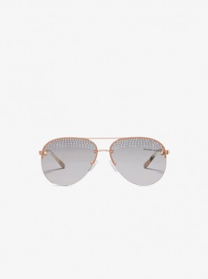 Ochelari de Soare Dama Michael Kors East Side Sunglasses Roz Aurii | 05TBWQUME
