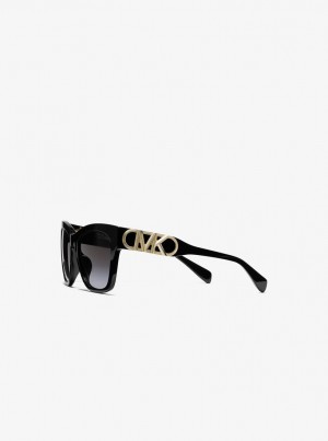 Ochelari de Soare Dama Michael Kors Empire Square Sunglasses Negrii | 24QWYRVKZ