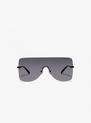 Ochelari de Soare Dama Michael Kors London Sunglasses Negrii | 46OKGZIWQ