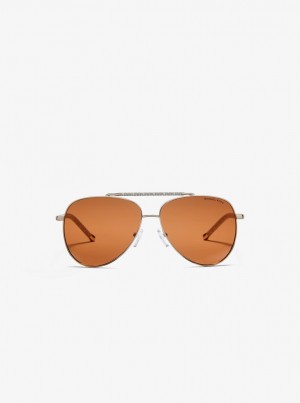 Ochelari de Soare Dama Michael Kors Portugal Sunglasses Galbeni Deschis | 85DSFVUWM