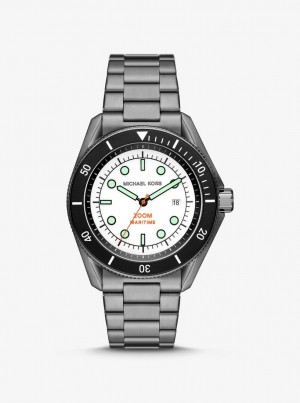 Oversized Barbati Michael Kors Oversized Maritime Gunmetal Watch Gri | 17SKMDJUW