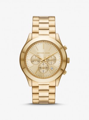 Oversized Dama Michael Kors Oversized Slim Runway Gold-Tone Watch Aurii | 52XTAPQEK