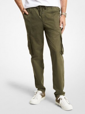 Pantaloni Barbati Michael Kors Cotton Cargo Pants Verzi Inchis | 96KZWFRIU
