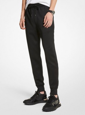 Pantaloni Barbati Michael Kors Logo Tape Scuba Joggers Negrii | 75OBMHECG