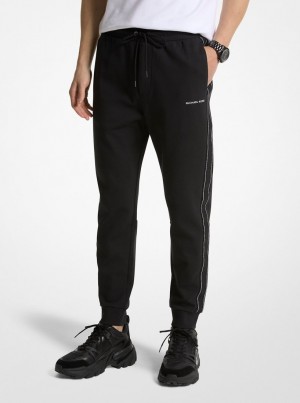 Pantaloni Barbati Michael Kors Logo Tape Cotton Blend Jogger Negrii | 30LOPRJBK