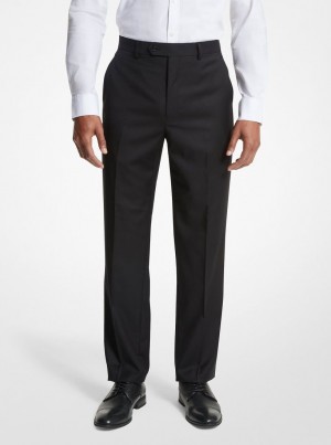 Pantaloni Barbati Michael Kors Modern-Fit Wool Blend Suit Pants Negrii | 97NOYGMAF