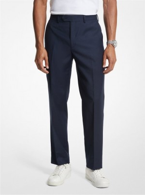 Pantaloni Barbati Michael Kors Modern-Fit Wool Blend Suit Pants Bleumarin | 13AEWUOMJ