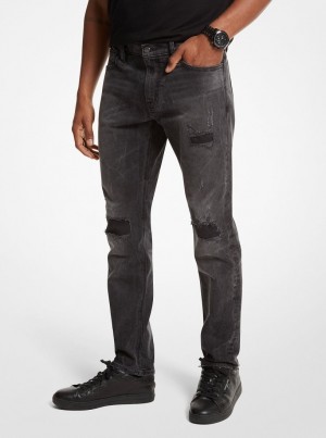 Pantaloni Barbati Michael Kors Parker Distressed Stretch-Denim Jeans Adderly | 51ZUDFYGE