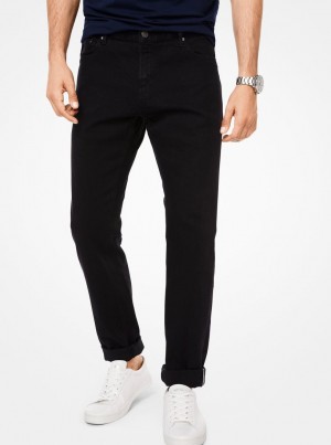 Pantaloni Barbati Michael Kors Parker Slim-Fit Stretch-Selvedge Jeans Negrii | 35UQFEZYS