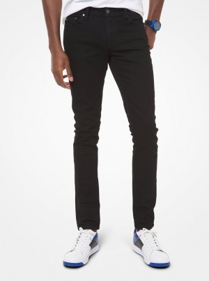 Pantaloni Barbati Michael Kors Slim-Fit Stretch-Cotton Jeans Negrii Negrii | 31PIEUDRY