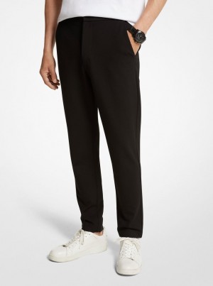Pantaloni Barbati Michael Kors Stretch Ponte Pants Negrii | 26ANMOWGY
