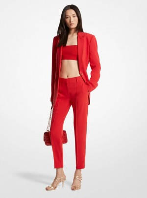 Pantaloni Dama Michael Kors Crepe Pants Rosii | 64WKJFPVB