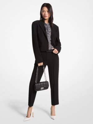 Pantaloni Dama Michael Kors Crepe Pants Negrii | 75ZRYTUNC