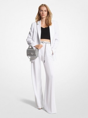 Pantaloni Dama Michael Kors Crepe Wide-Leg Pants Albi | 01KDROVAC