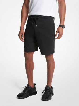 Pantaloni Scurti Barbati Michael Kors French Terry Cotton Blend Shorts Negrii | 56WENATBR
