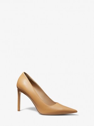 Pantofi Cu Toc Dama Michael Kors Martine Leather Pump Maro | 79XZUETPF