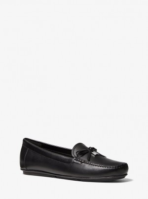 Pantofi Plati Dama Michael Kors Juliette Leather Loafer Negrii | 31DLNFJME